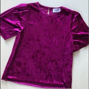 HIGHLINE, Velvet magenta short sleeve TOP, Size S